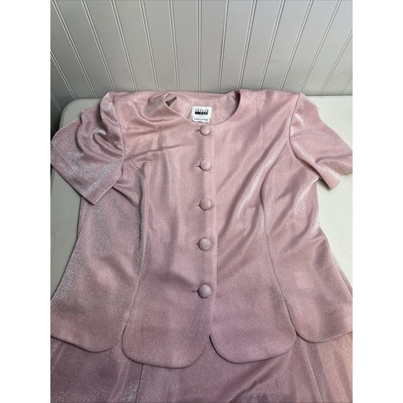 Leslie Fay Dresses & Skirts - Vintage Leslie Fay Dress Suit Size 18 Shimmering Pink Blouse And Skirt